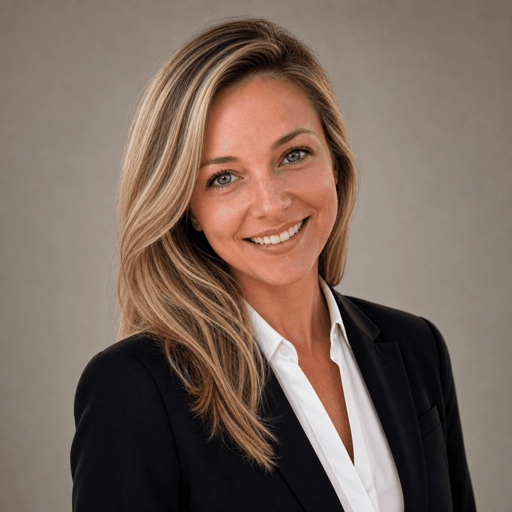 Synthetic professional AI headshot generated from a casual source photo