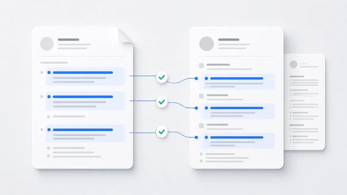 Job description requirements connected to verified evidence on a tailored resume